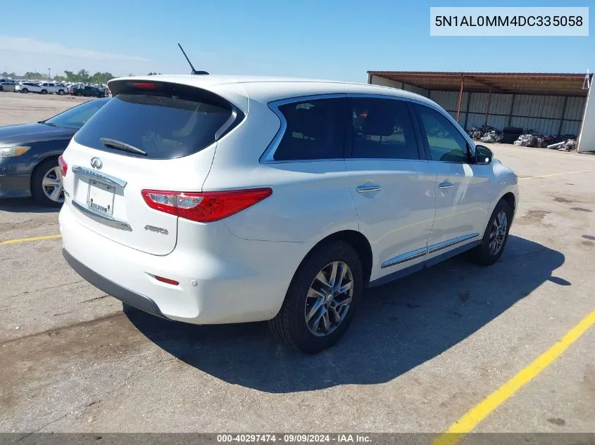 2013 Infiniti Jx35 VIN: 5N1AL0MM4DC335058 Lot: 40297474