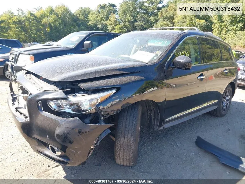 2013 Infiniti Jx35 VIN: 5N1AL0MM5DC318432 Lot: 40301767