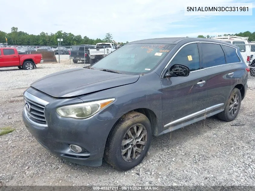 2013 Infiniti Jx35 VIN: 5N1AL0MN3DC331981 Lot: 40327211