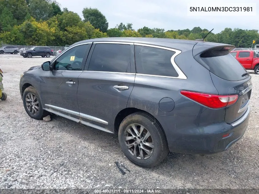 2013 Infiniti Jx35 VIN: 5N1AL0MN3DC331981 Lot: 40327211