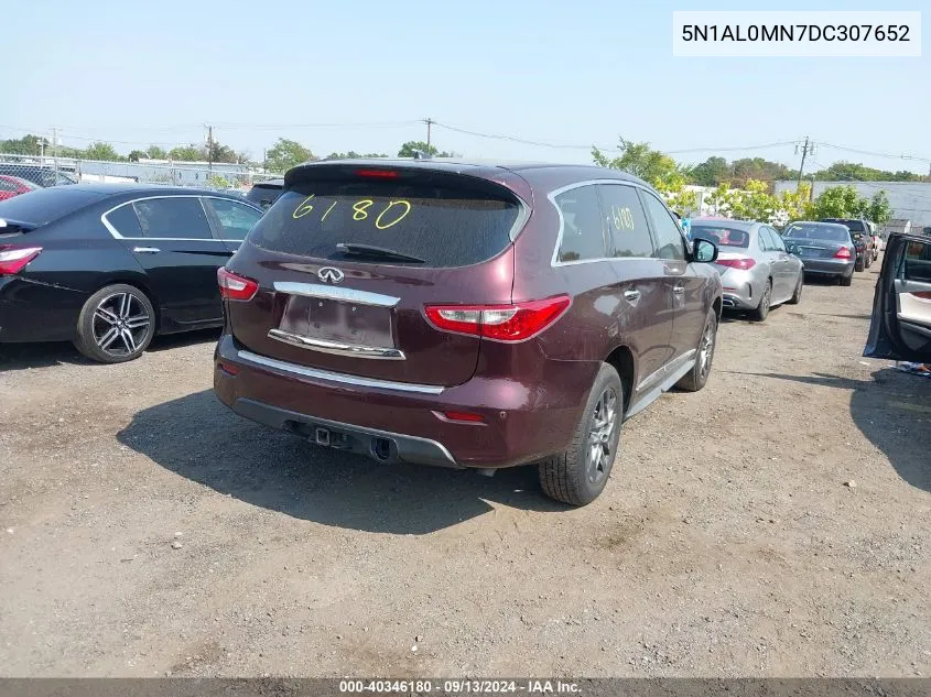 2013 Infiniti Jx35 VIN: 5N1AL0MN7DC307652 Lot: 40346180