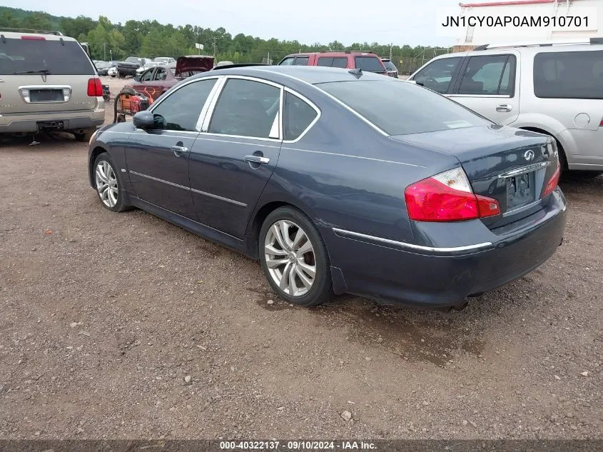 2010 Infiniti M35 VIN: JN1CY0AP0AM910701 Lot: 40322137