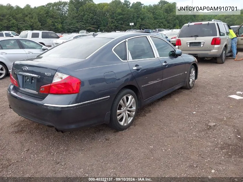 2010 Infiniti M35 VIN: JN1CY0AP0AM910701 Lot: 40322137