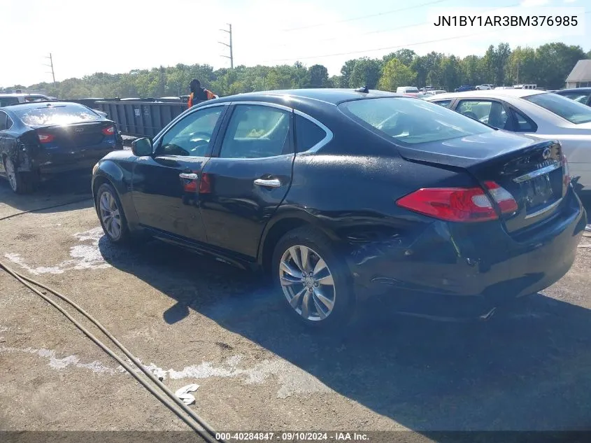 2011 Infiniti M37X VIN: JN1BY1AR3BM376985 Lot: 40284847