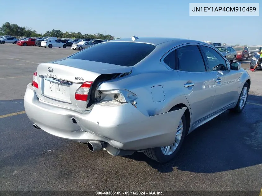 2012 Infiniti M35H VIN: JN1EY1AP4CM910489 Lot: 40355109