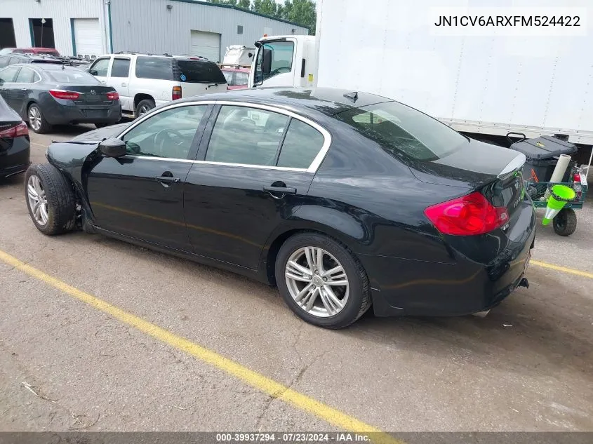 2015 Infiniti Q40 VIN: JN1CV6ARXFM524422 Lot: 39937294