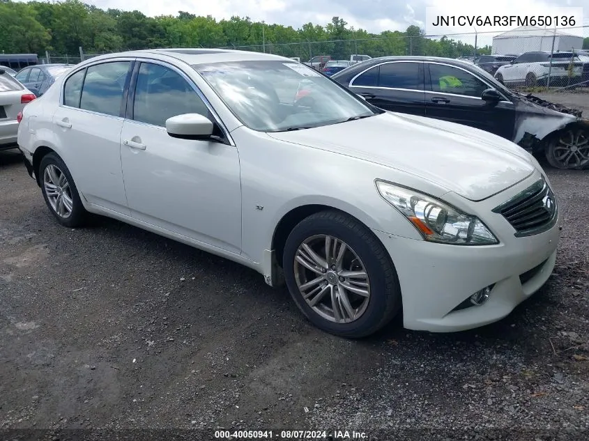 2015 Infiniti Q40 VIN: JN1CV6AR3FM650136 Lot: 40050941