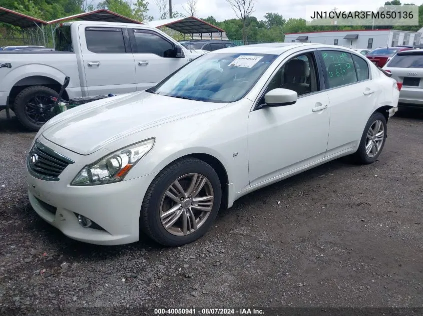 JN1CV6AR3FM650136 2015 Infiniti Q40