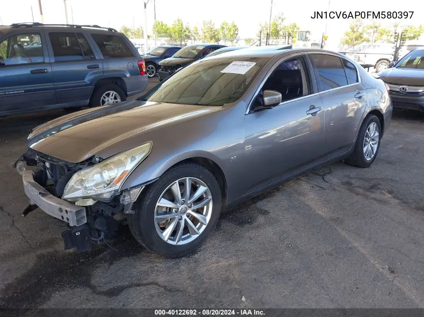 2015 Infiniti Q40 VIN: JN1CV6AP0FM580397 Lot: 40122692