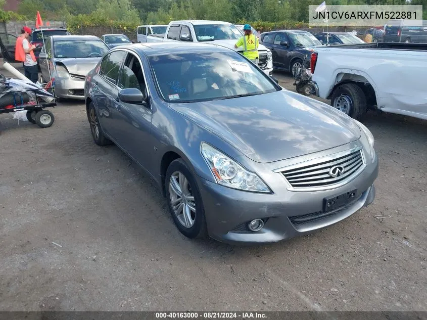 2015 Infiniti Q40 VIN: JN1CV6ARXFM522881 Lot: 40163000