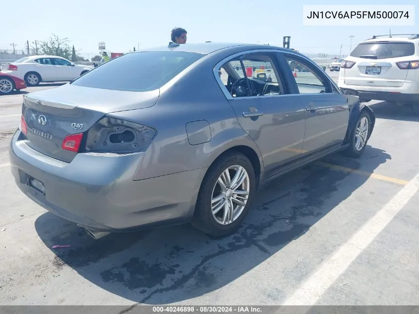 2015 Infiniti Q40 VIN: JN1CV6AP5FM500074 Lot: 40246898