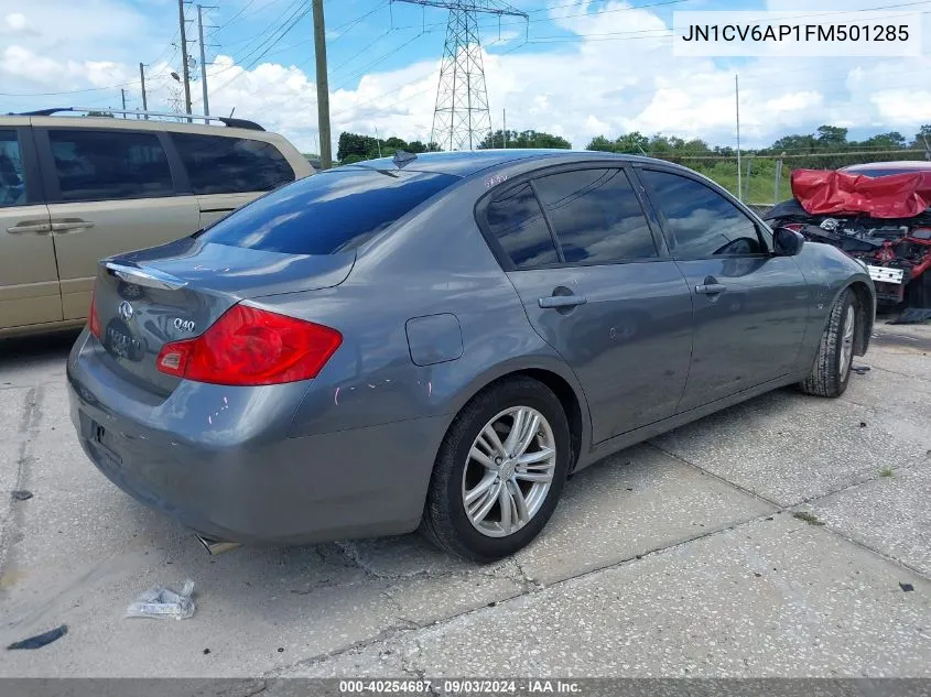 2015 Infiniti Q40 VIN: JN1CV6AP1FM501285 Lot: 40254687