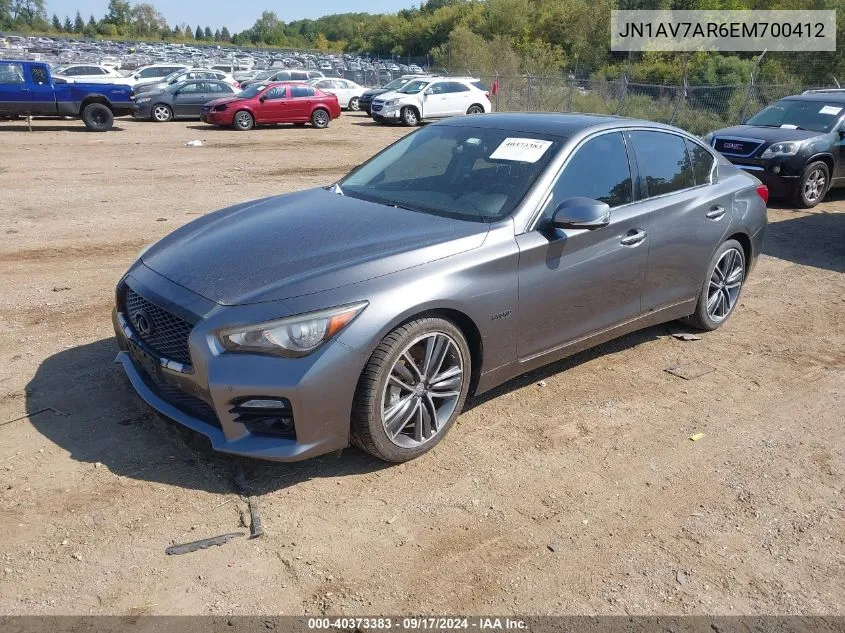 2014 Infiniti Q50 Hybrid Sport VIN: JN1AV7AR6EM700412 Lot: 40373383