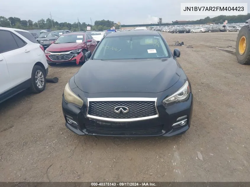 2015 Infiniti Q50 VIN: JN1BV7AR2FM404423 Lot: 40375143