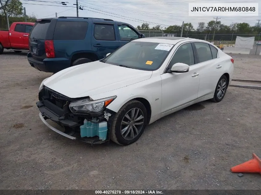 2017 Infiniti Q50 Premium VIN: JN1CV7AR0HM680848 Lot: 40275278