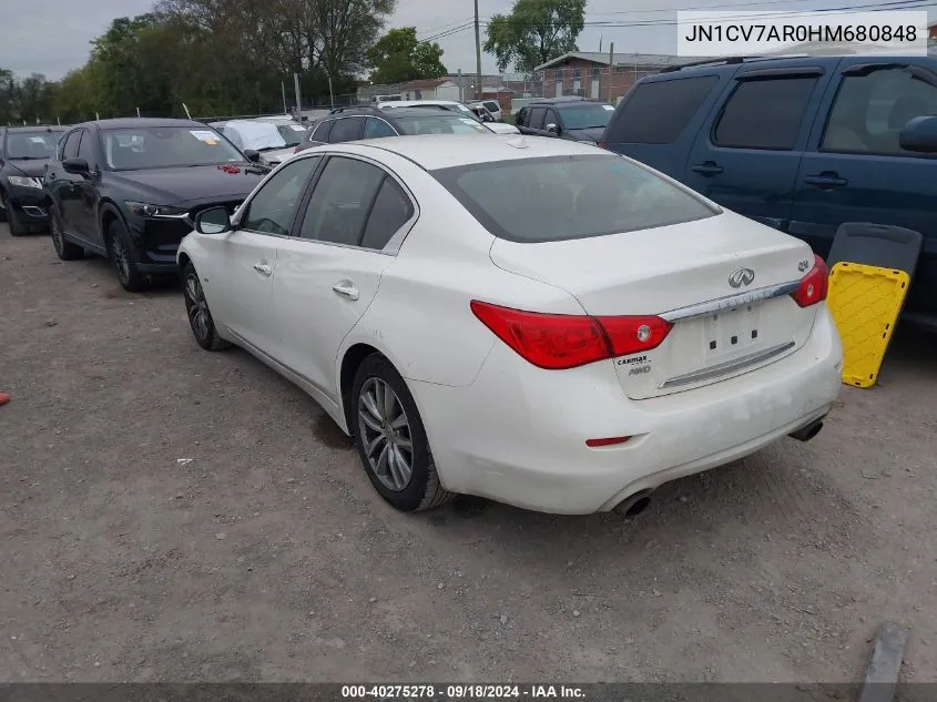 JN1CV7AR0HM680848 2017 Infiniti Q50 Premium