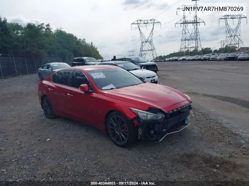 2017 Infiniti Q50 3.0T Red Sport 400 VIN: JN1FV7AR7HM870269 Lot: 40344803