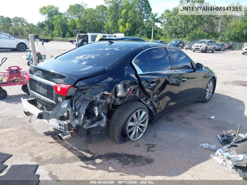 2017 Infiniti Q50 3.0T Premium VIN: JN1EV7AR4HM841355 Lot: 40364300