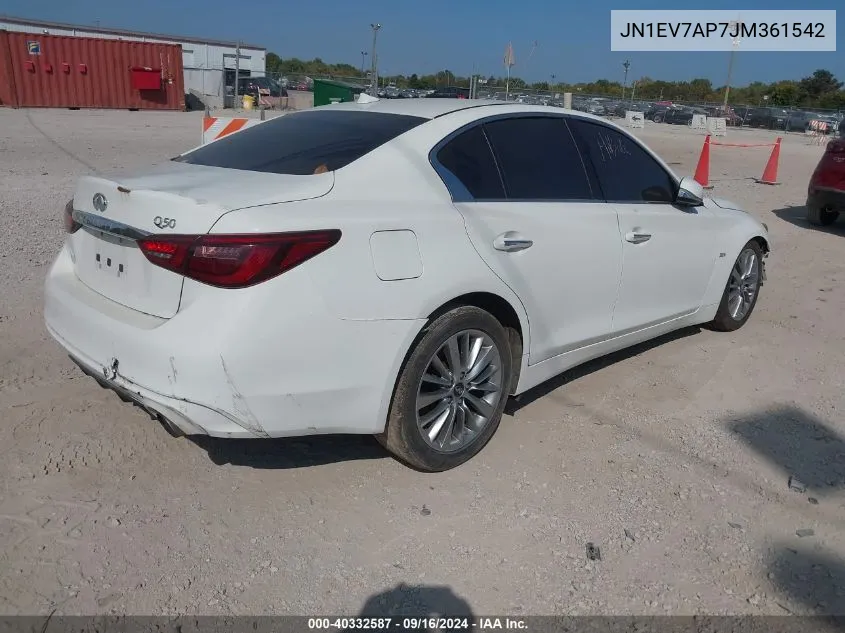 JN1EV7AP7JM361542 2018 Infiniti Q50 3.0T Luxe