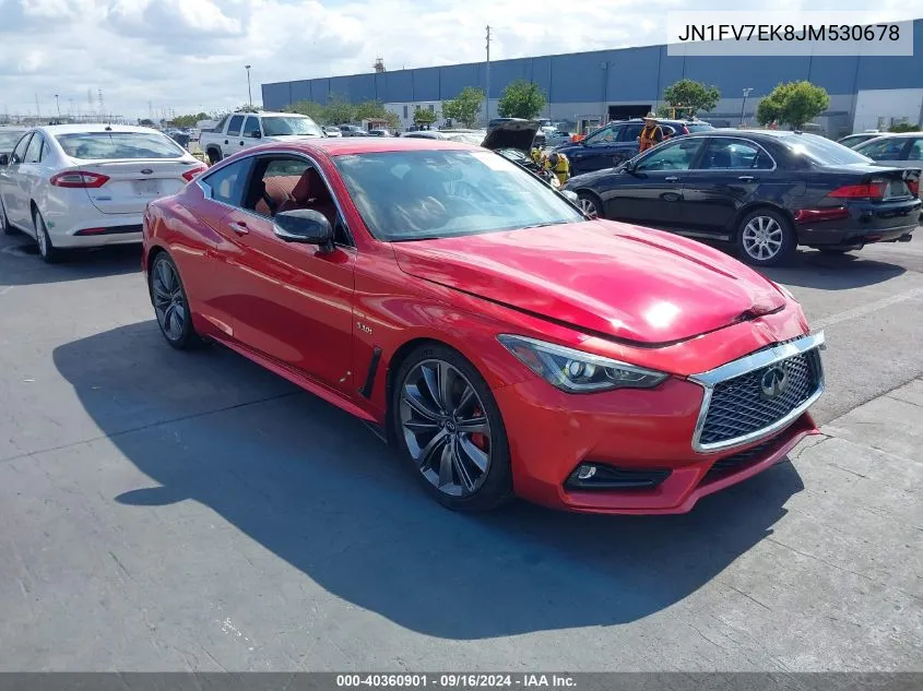 2018 Infiniti Q60 3.0T Red Sport 400 VIN: JN1FV7EK8JM530678 Lot: 40360901