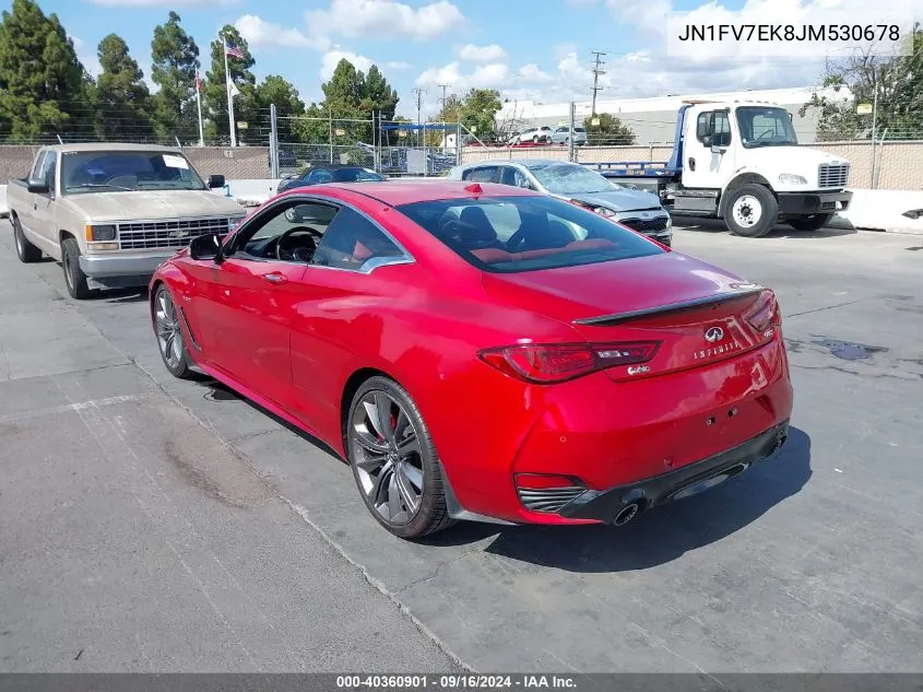 JN1FV7EK8JM530678 2018 Infiniti Q60 3.0T Red Sport 400