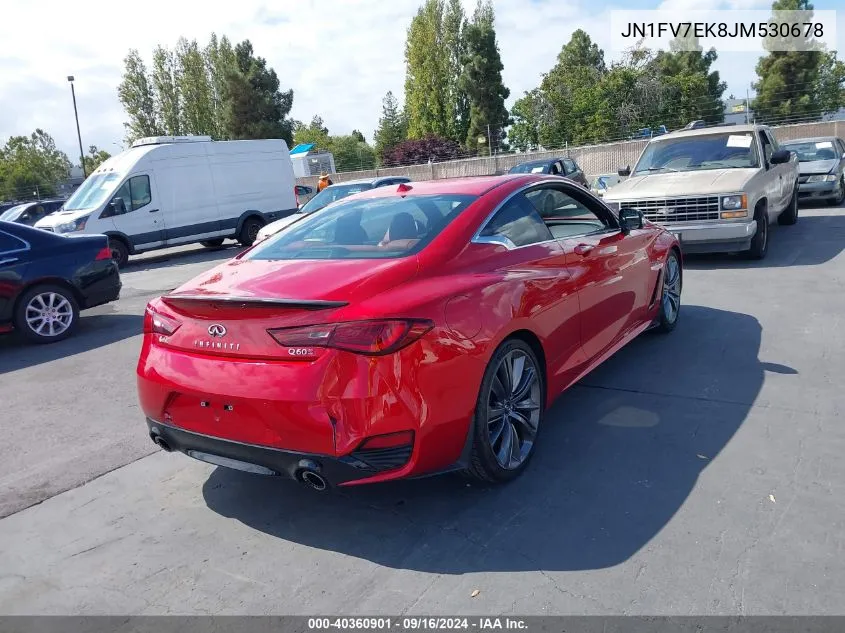 2018 Infiniti Q60 3.0T Red Sport 400 VIN: JN1FV7EK8JM530678 Lot: 40360901