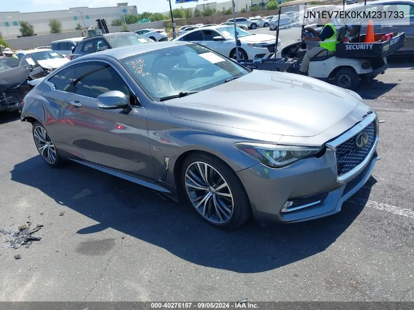 2019 Infiniti Q60 3.0T Luxe VIN: JN1EV7EK0KM231733 Lot: 40275157