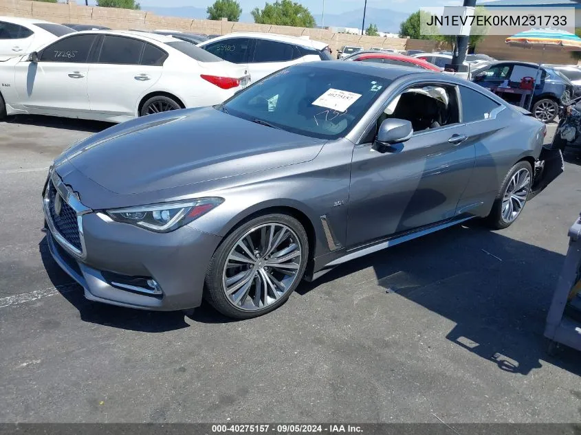 2019 Infiniti Q60 3.0T Luxe VIN: JN1EV7EK0KM231733 Lot: 40275157