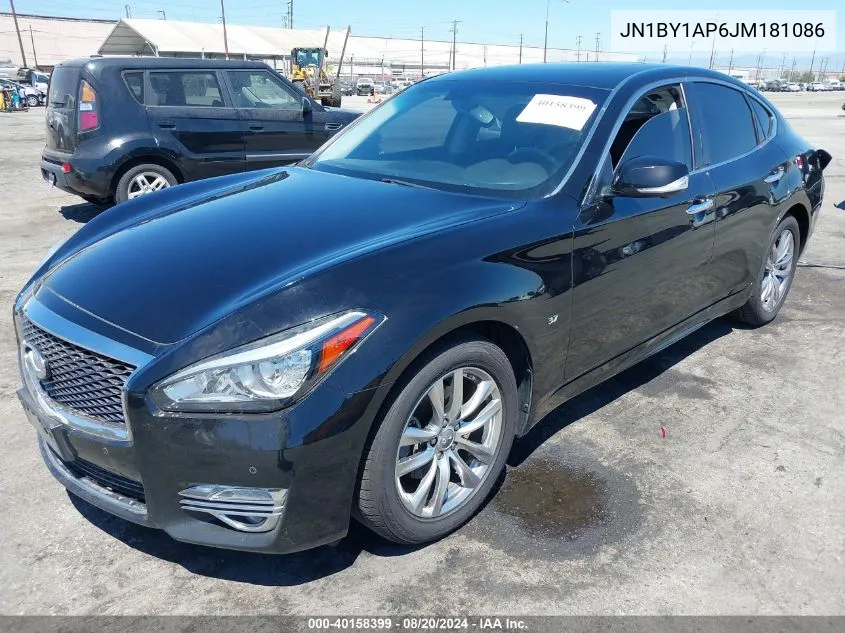 2018 Infiniti Q70 3.7 Luxe VIN: JN1BY1AP6JM181086 Lot: 40158399