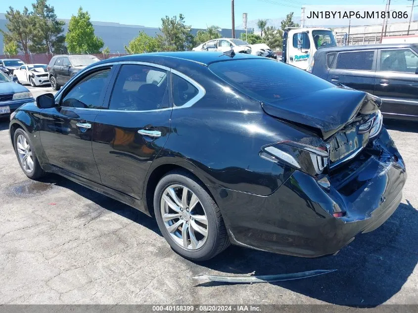 2018 Infiniti Q70 3.7 Luxe VIN: JN1BY1AP6JM181086 Lot: 40158399