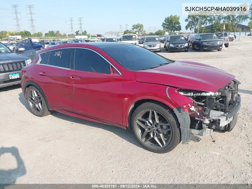 2017 Infiniti Qx30 Luxury/Premium/Sport VIN: SJKCH5CP4HA039916 Lot: 40303161