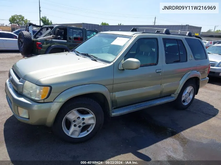 2001 Infiniti Qx4 Luxury VIN: JNRDR09Y11W216969 Lot: 40169424