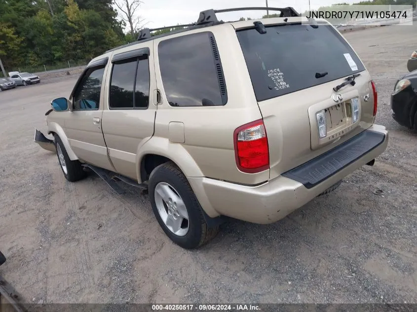 2001 Infiniti Qx4 VIN: JNRDR07Y71W105474 Lot: 40250517