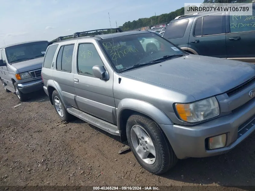 2001 Infiniti Qx4 Luxury VIN: JNRDR07Y41W106789 Lot: 40365294