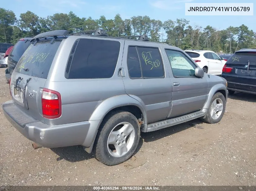 2001 Infiniti Qx4 Luxury VIN: JNRDR07Y41W106789 Lot: 40365294