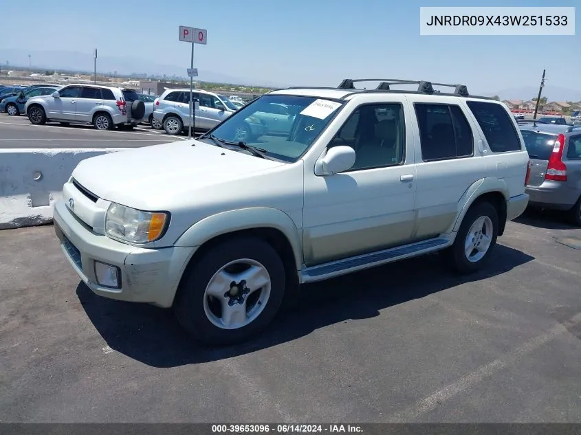 2003 Infiniti Qx4 Luxury VIN: JNRDR09X43W251533 Lot: 39653096