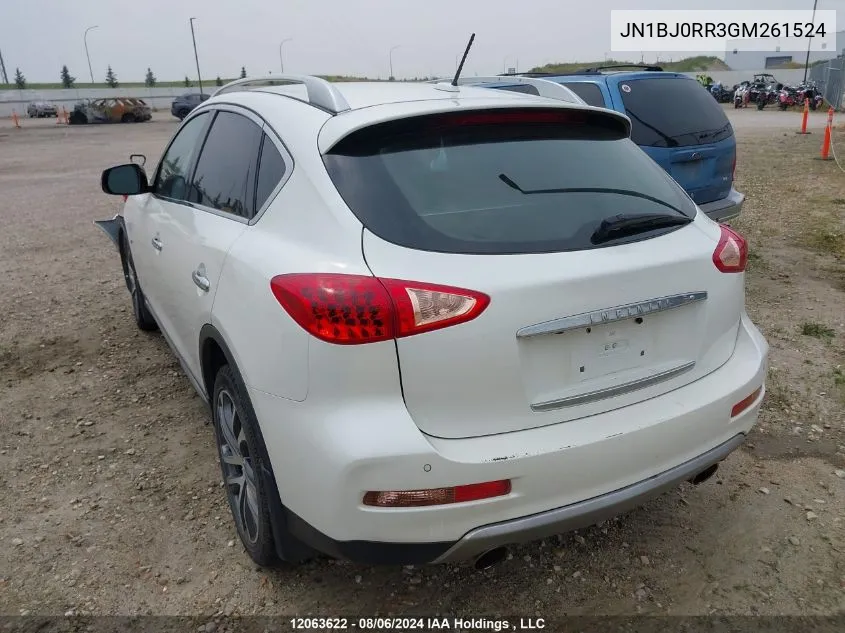 2016 Infiniti Qx50 VIN: JN1BJ0RR3GM261524 Lot: 12063622