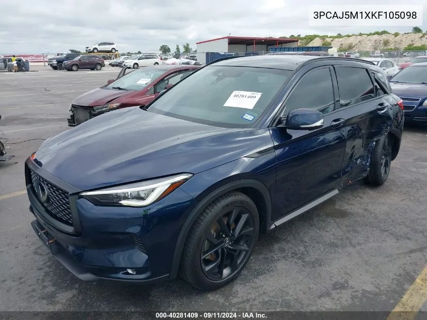 2019 Infiniti Qx50 Essential VIN: 3PCAJ5M1XKF105098 Lot: 40281409