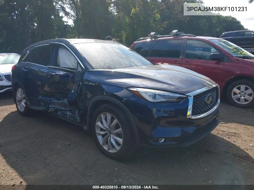 2019 Infiniti Qx50 Essential/Pure VIN: 3PCAJ5M38KF101231 Lot: 40325810