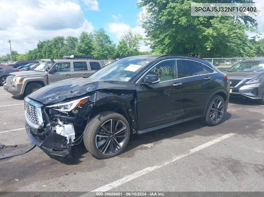 3PCAJ5J32NF102402 2022 Infiniti Qx55 Luxe Awd