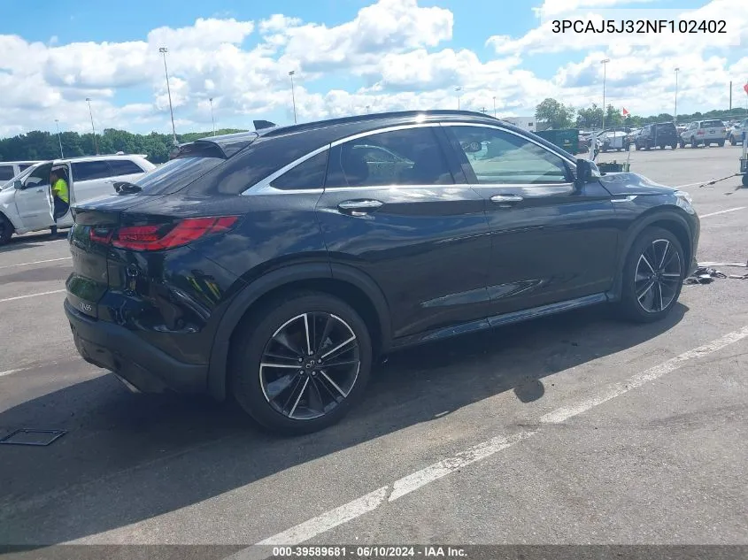 3PCAJ5J32NF102402 2022 Infiniti Qx55 Luxe Awd