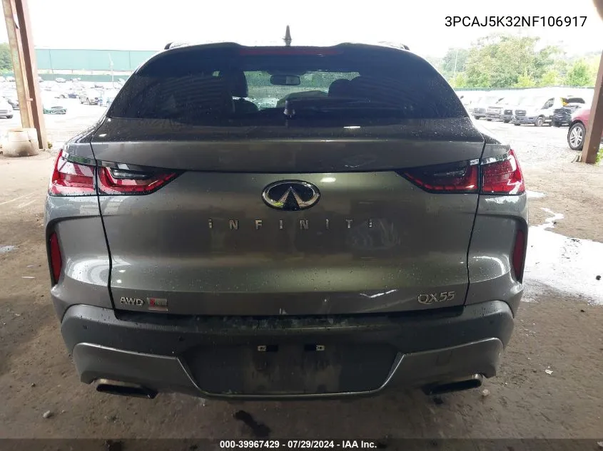 3PCAJ5K32NF106917 2022 Infiniti Qx55 Essential