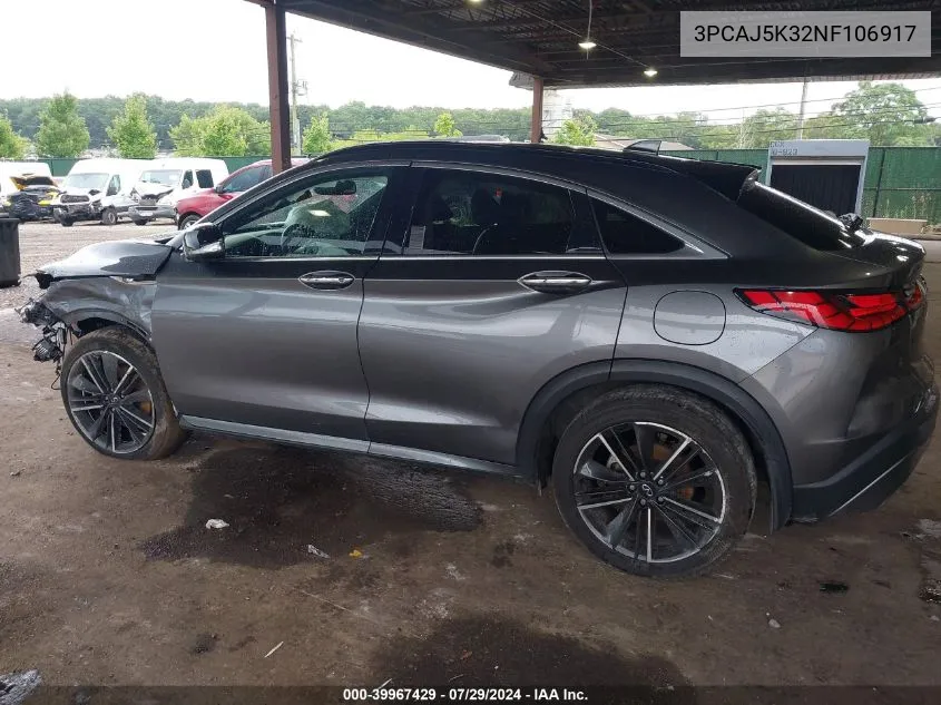 2022 Infiniti Qx55 Essential VIN: 3PCAJ5K32NF106917 Lot: 39967429