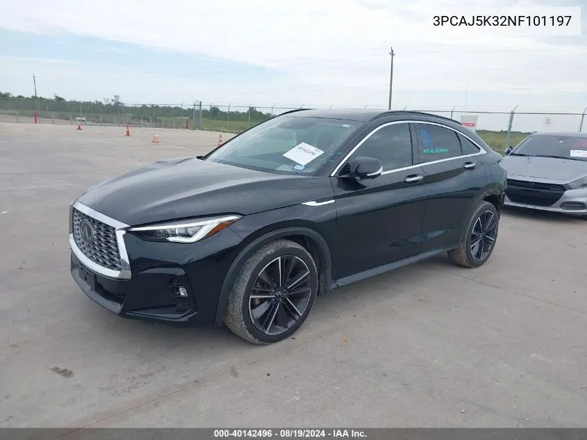 2022 Infiniti Qx55 Essential Awd VIN: 3PCAJ5K32NF101197 Lot: 40142496