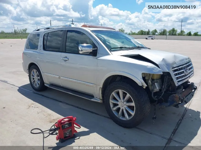 2008 Infiniti Qx56 VIN: 5N3AA08D38N908419 Lot: 40325269