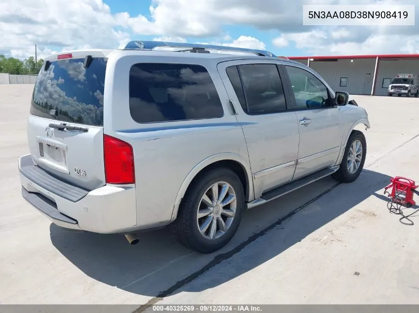 2008 Infiniti Qx56 VIN: 5N3AA08D38N908419 Lot: 40325269