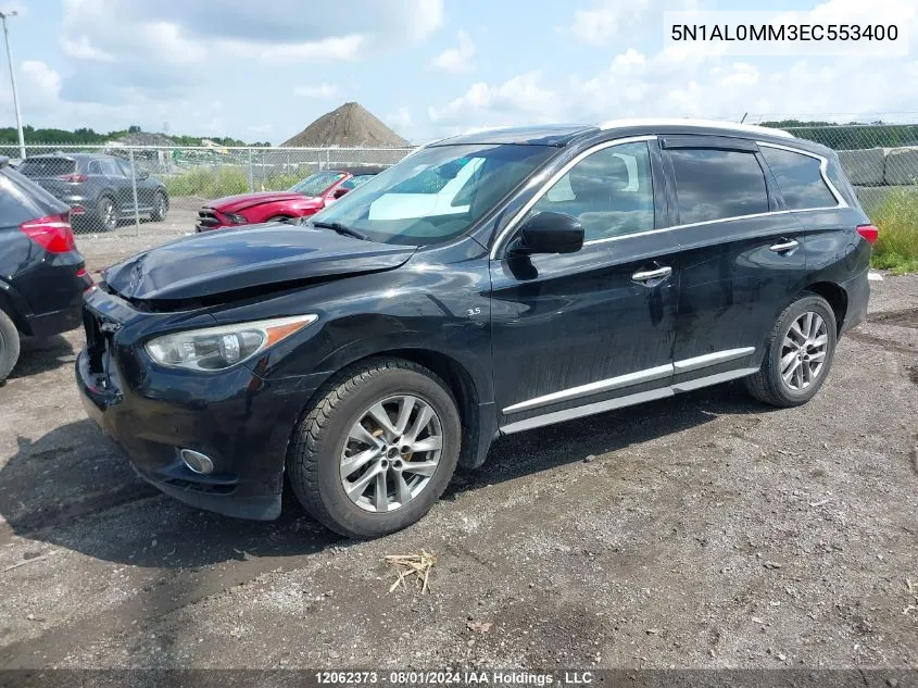 2014 Infiniti Qx60 VIN: 5N1AL0MM3EC553400 Lot: 12062373