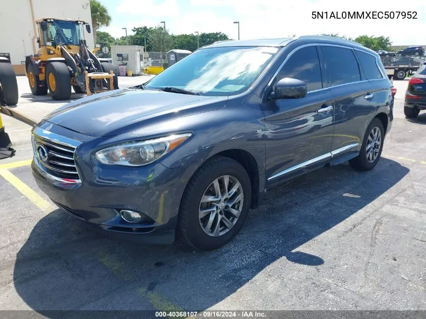 2014 Infiniti Qx60 VIN: 5N1AL0MMXEC507952 Lot: 40368107