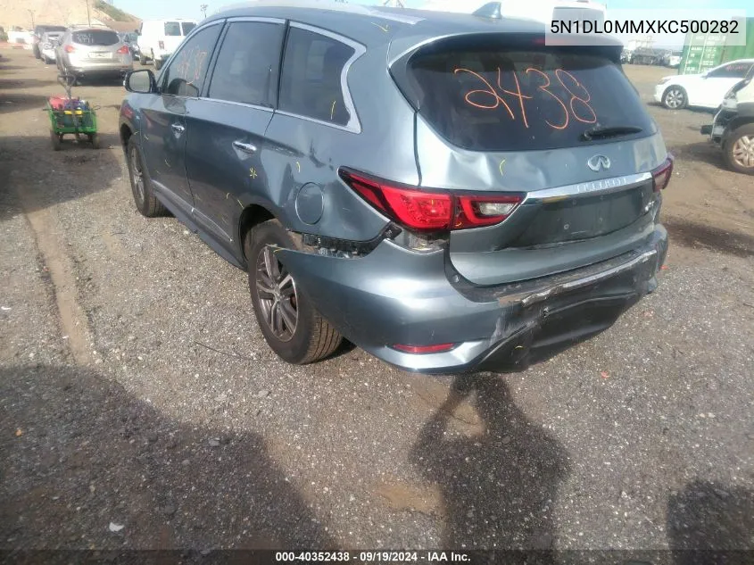 2019 Infiniti Qx60 Luxe VIN: 5N1DL0MMXKC500282 Lot: 40352438