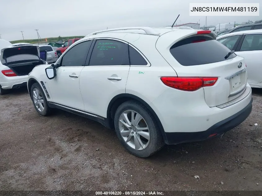 2015 Infiniti Qx70 VIN: JN8CS1MW4FM481159 Lot: 40106220